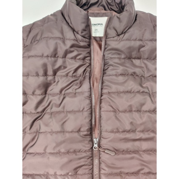 SONOMA Mens Size XXL Zip Brown Majesty Puffer Vest Lightweight Pockets - Picture 6 of 12